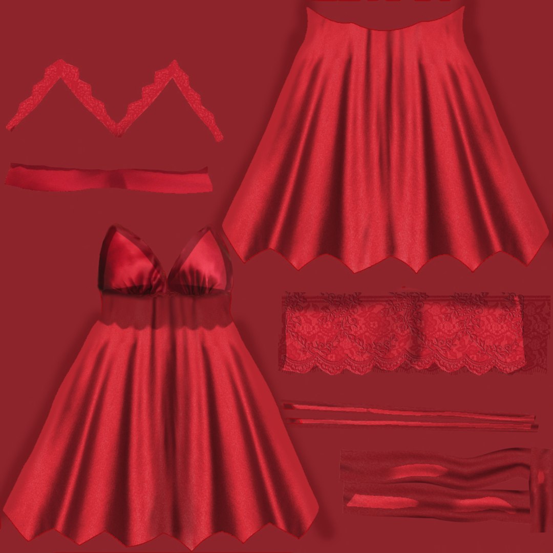 Babydoll Cami Dress 3D model https://p.turbosquid.com/ts-thumb/p6/h4giof/q2/texturemapred1/png/1644754340/1920x1080/fit_q87/9962225d561519d899604a85a2936ab5b6e6e469/texturemapred1.jpg
