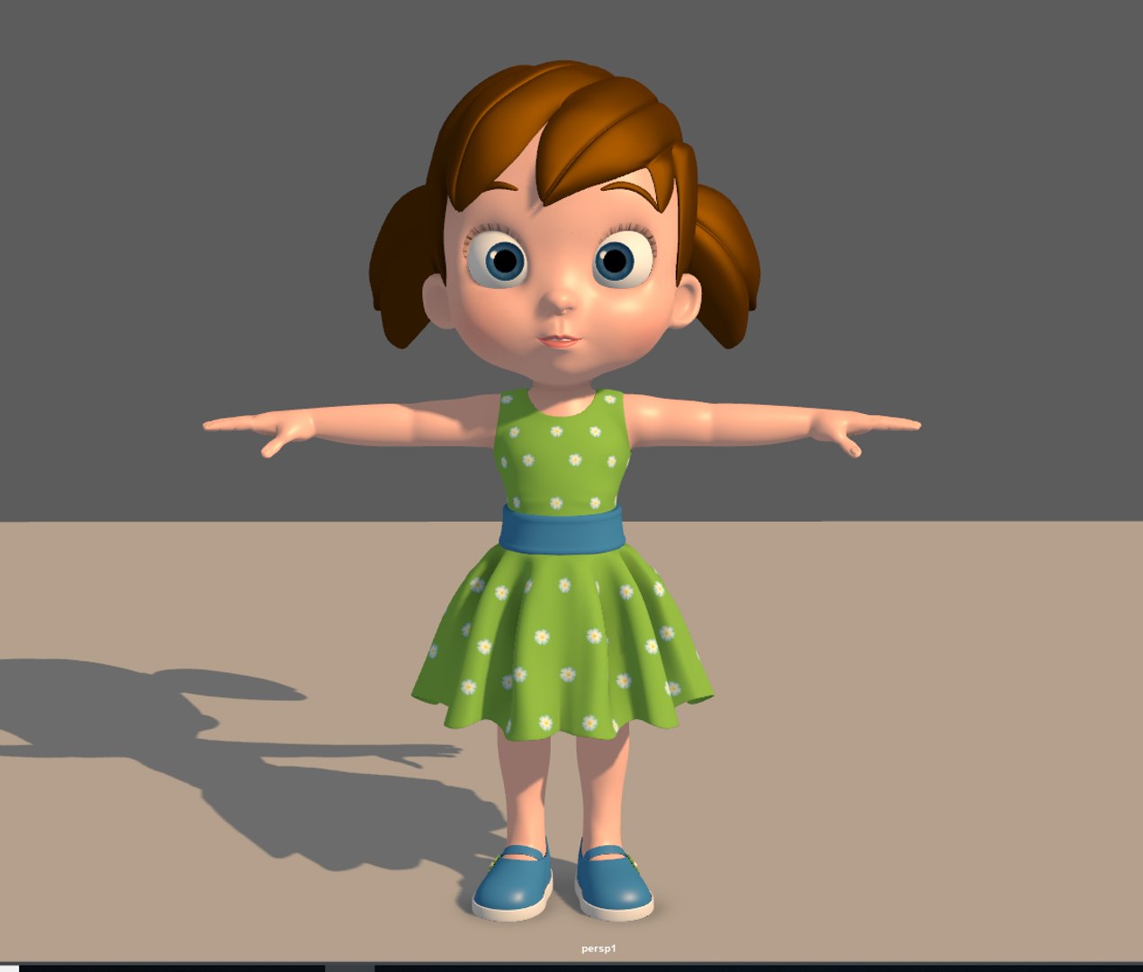 Cartoon little girl character body 3D - TurboSquid 1399692