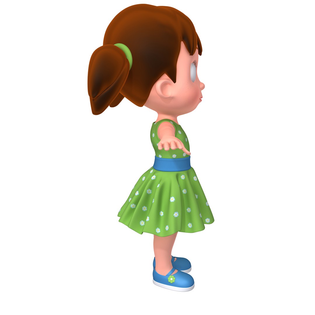 Cartoon little girl character body 3D - TurboSquid 1399692