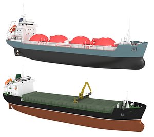 3D model cargo ship