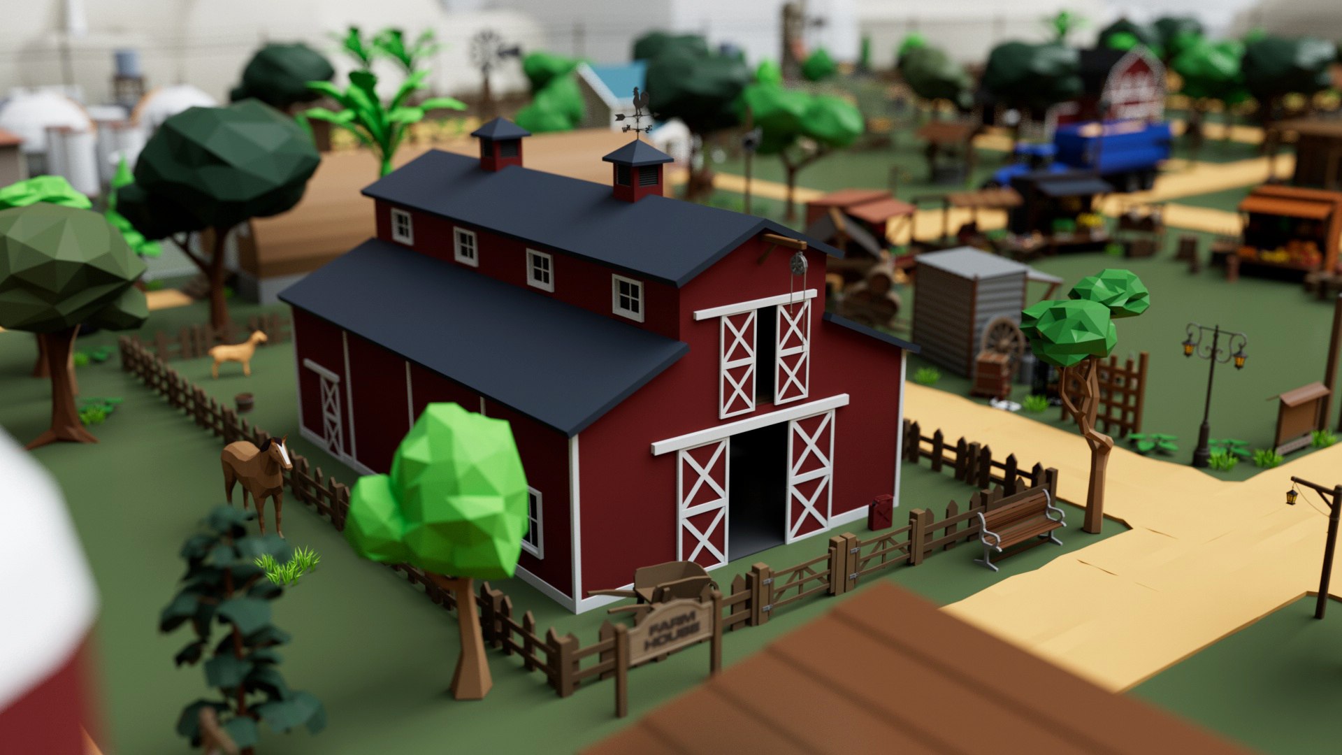 3D Farm House And Animals Mega Pack For Game Ready - TurboSquid 2334523