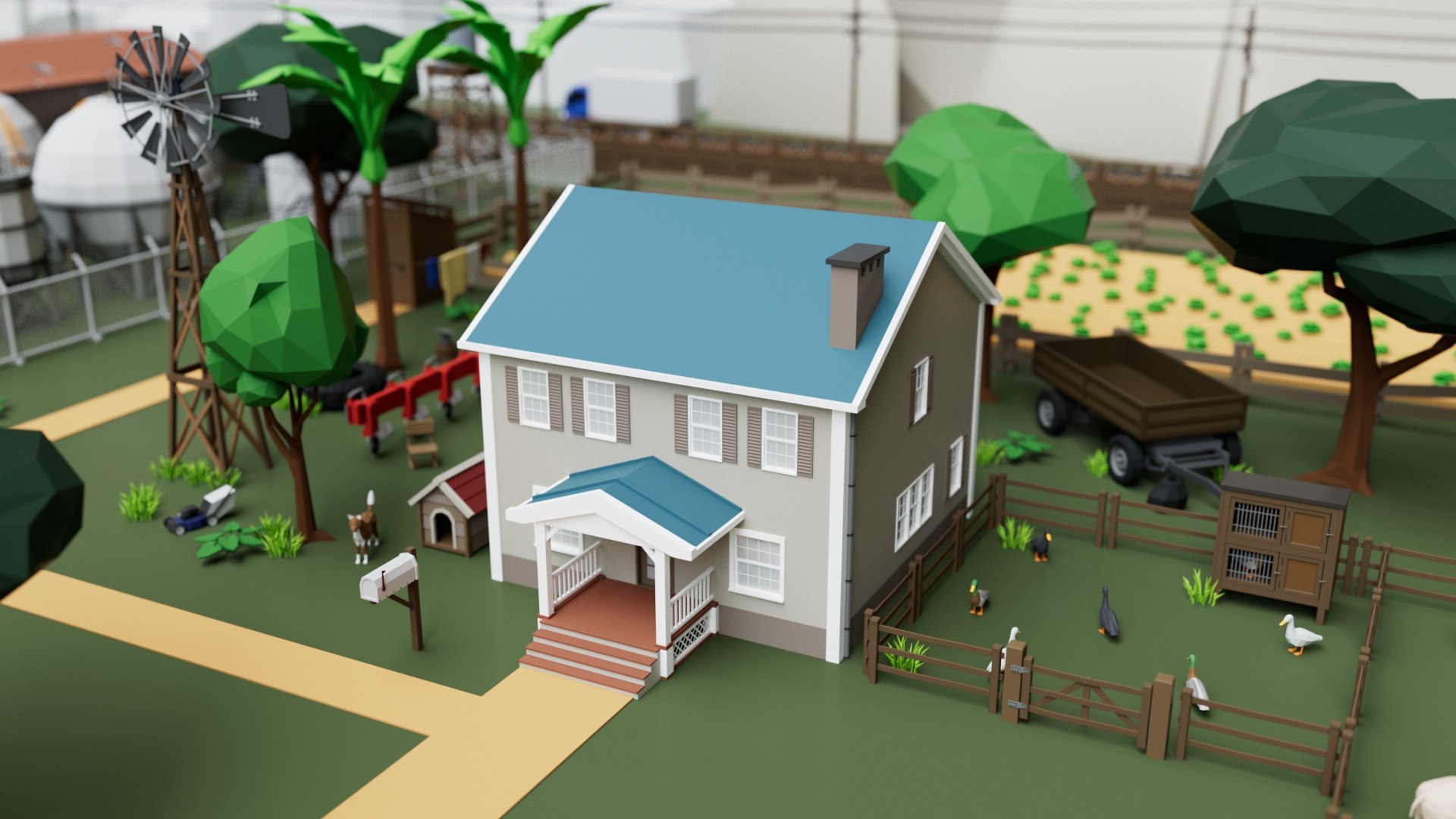 3D Farm House And Animals Mega Pack For Game Ready - TurboSquid 2334523