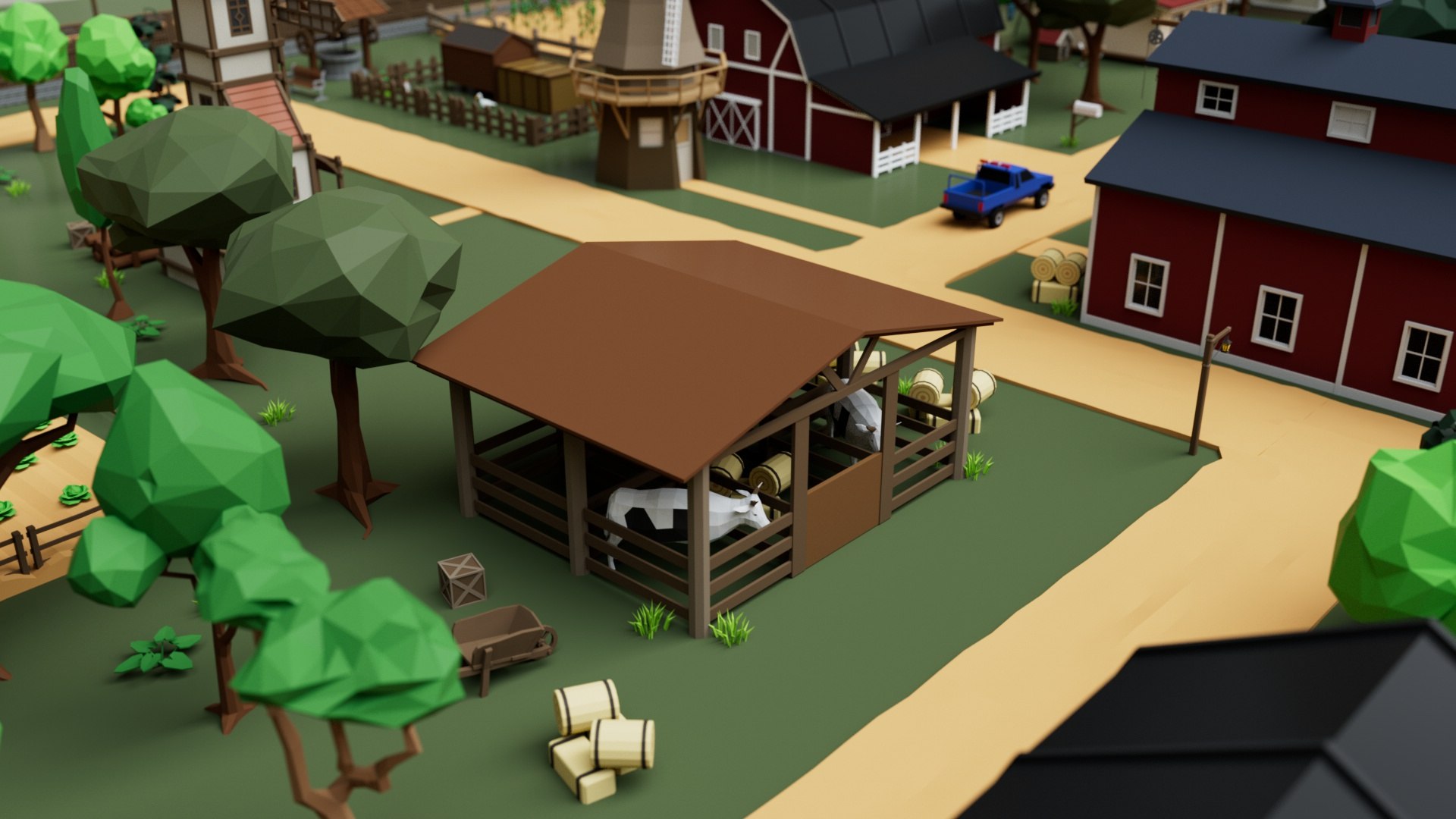 3D Farm House And Animals Mega Pack For Game Ready - TurboSquid 2334523