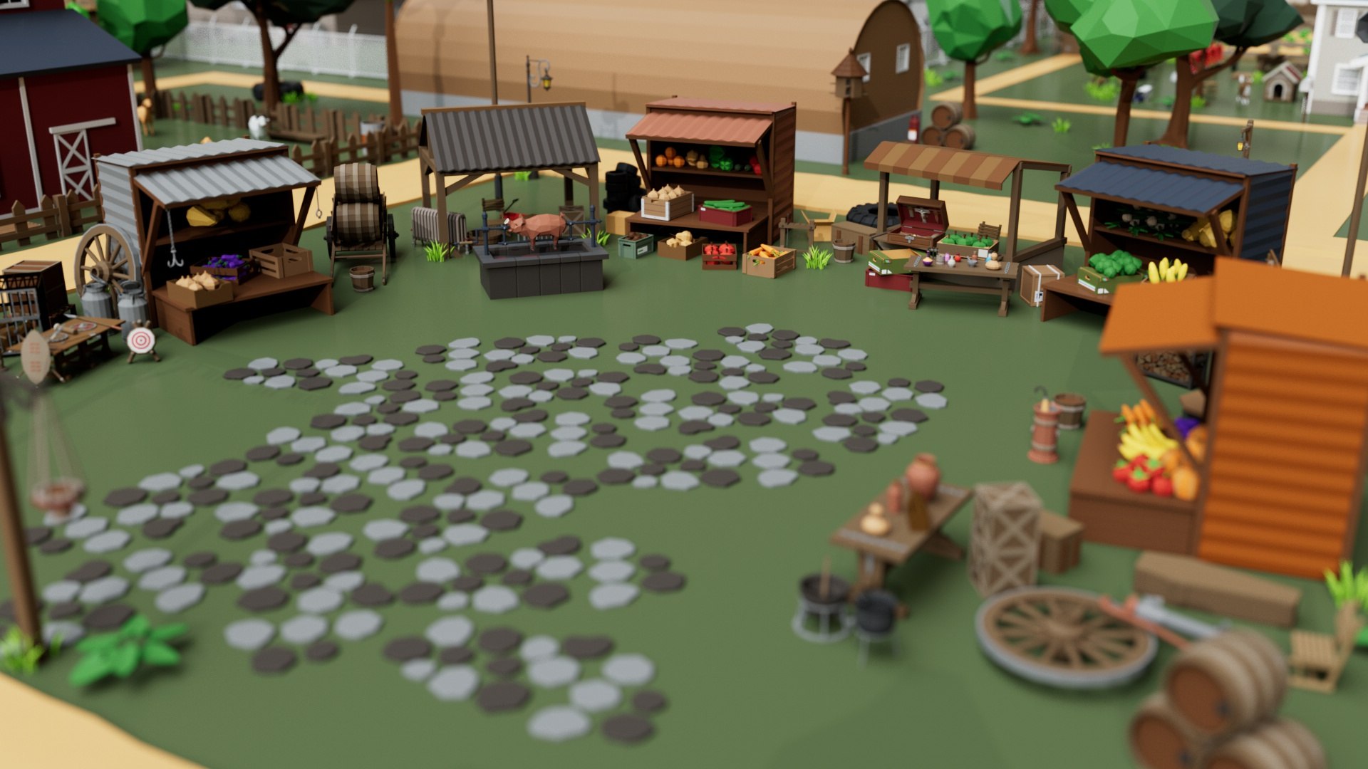 3D Farm House And Animals Mega Pack For Game Ready - TurboSquid 2334523