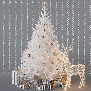 3D model merry christmas tree