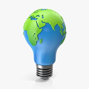 World Map on Bulb