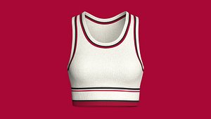 3D model Girls Varsity Series Ribbed Crop Top