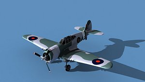 Curtiss H-75C Mohawk V21 RAF 3D model