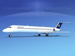 3d model turbines dc-9-50 douglas dc-9 aircraft