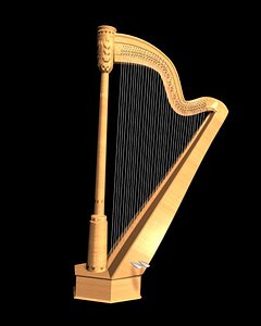 clasical harp 3d model