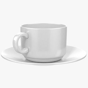 Coffee Cup With Saucer PBR 3D model