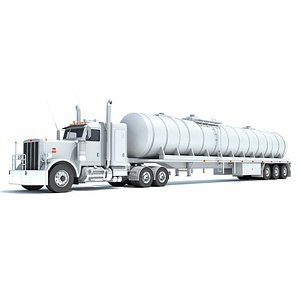 Truck with Tank Semi Trailer model