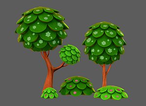 Trees Cartoon V07 3D
