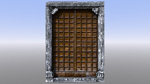 3D model medieval castle door