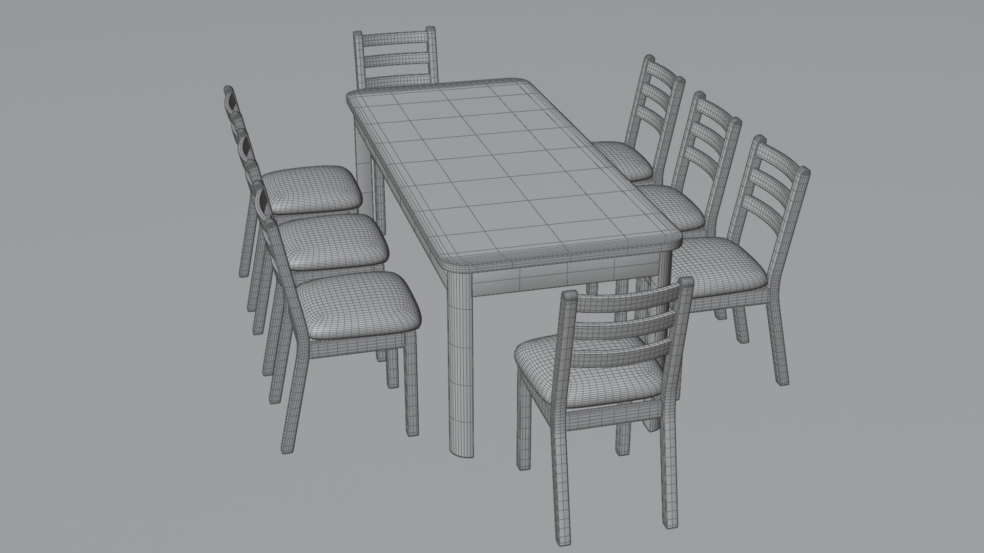 Realistic Wooden Dining Table with 8 Cushioned Chairs - PBR Textured Furniture 3D Model for Interior 3D https://p.turbosquid.com/ts-thumb/p7/R4PS5y/cg/wireframe4/png/1762753434/1920x1080/fit_q87/524ba20c00f0c988c6861e059fc1076c5994591f/wireframe4.jpg