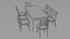 Realistic Wooden Dining Table with 8 Cushioned Chairs - PBR Textured Furniture 3D Model for Interior