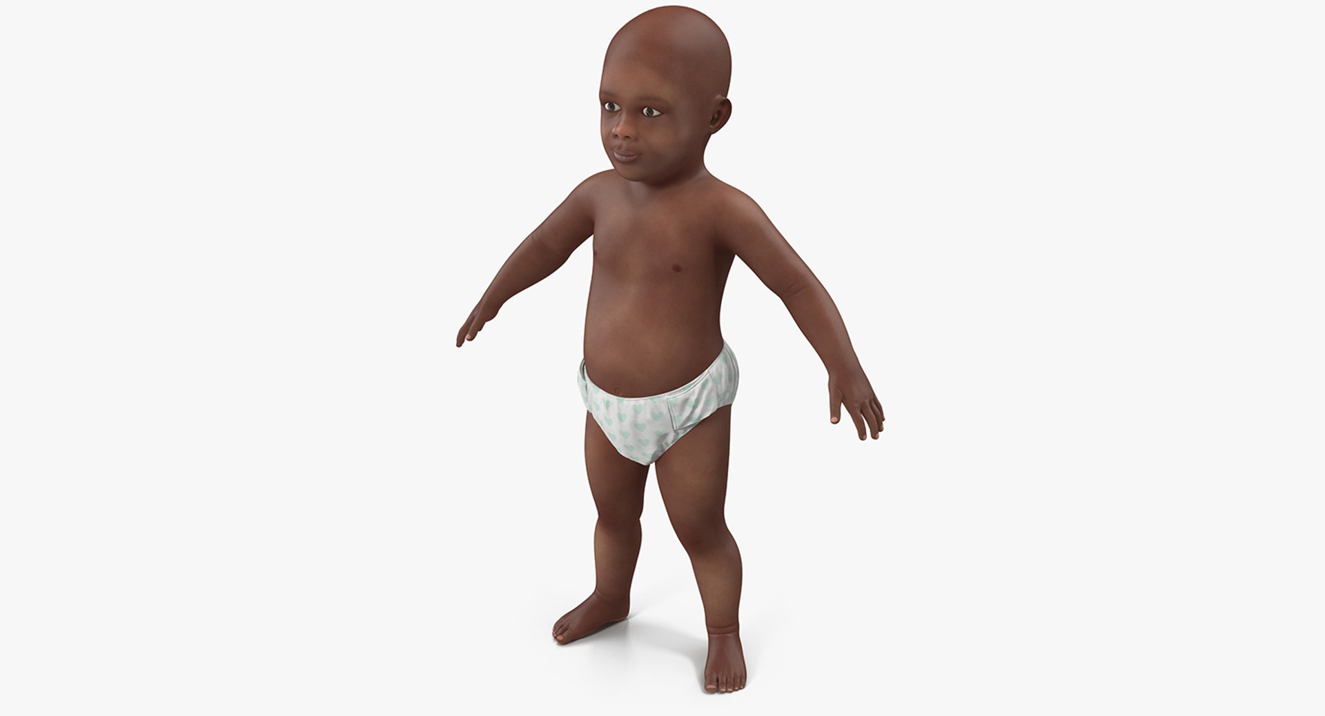 African American Baby 3D model preview