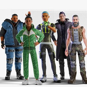 Stylized Urban Characters Pack 3D model