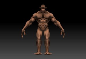 3d model monkey man monkeyman