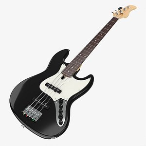 Electric 4-string bass guitar 02 black 3D