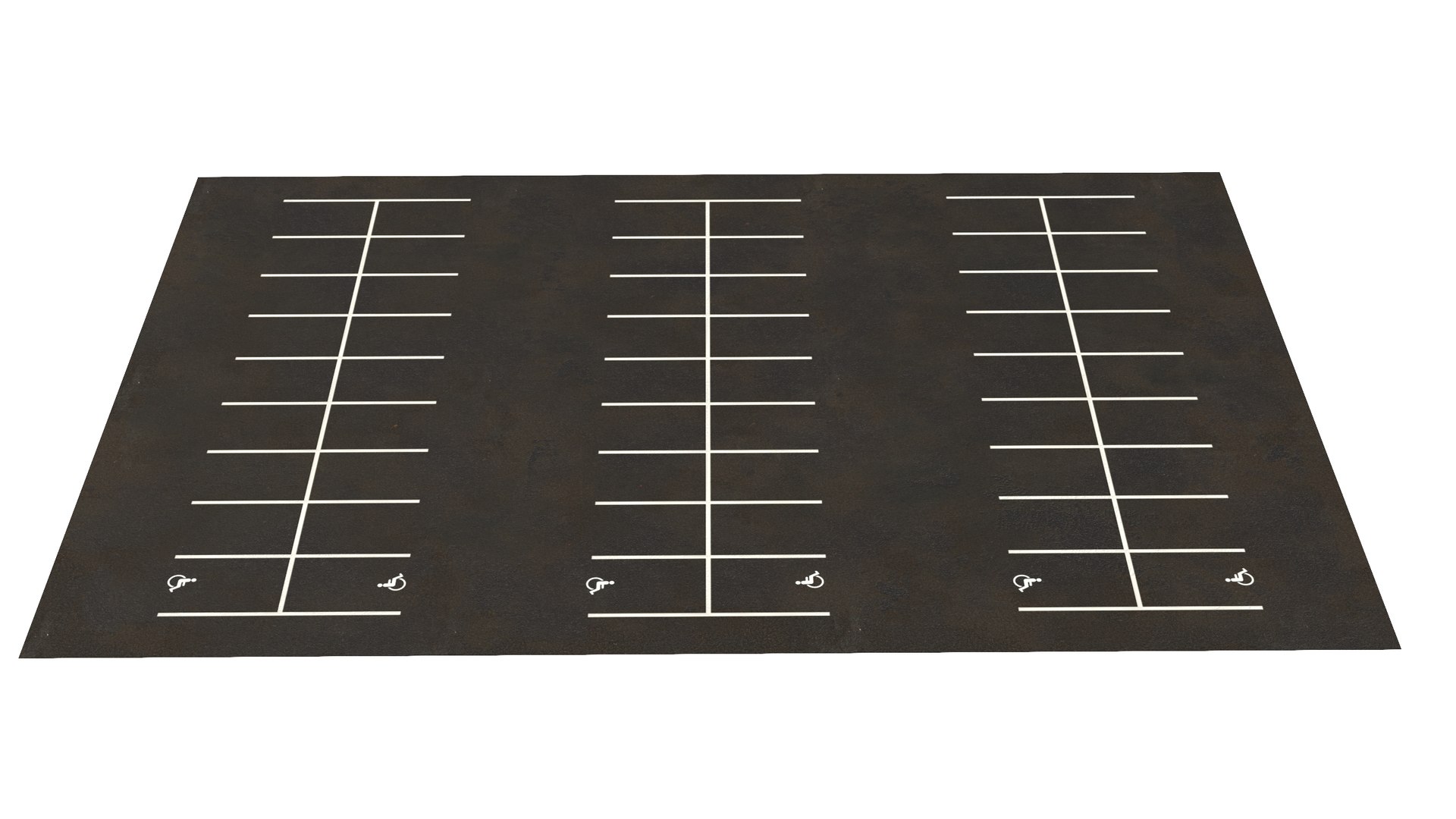 On Street Parking 54 Spaces Empty New 3D model preview