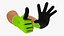 Hands in Safety Work Gloves Green Rigged