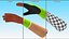 Hands in Safety Work Gloves Green Rigged