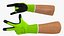 Hands in Safety Work Gloves Green Rigged
