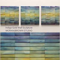 Indigo Gold Wall Sculpture