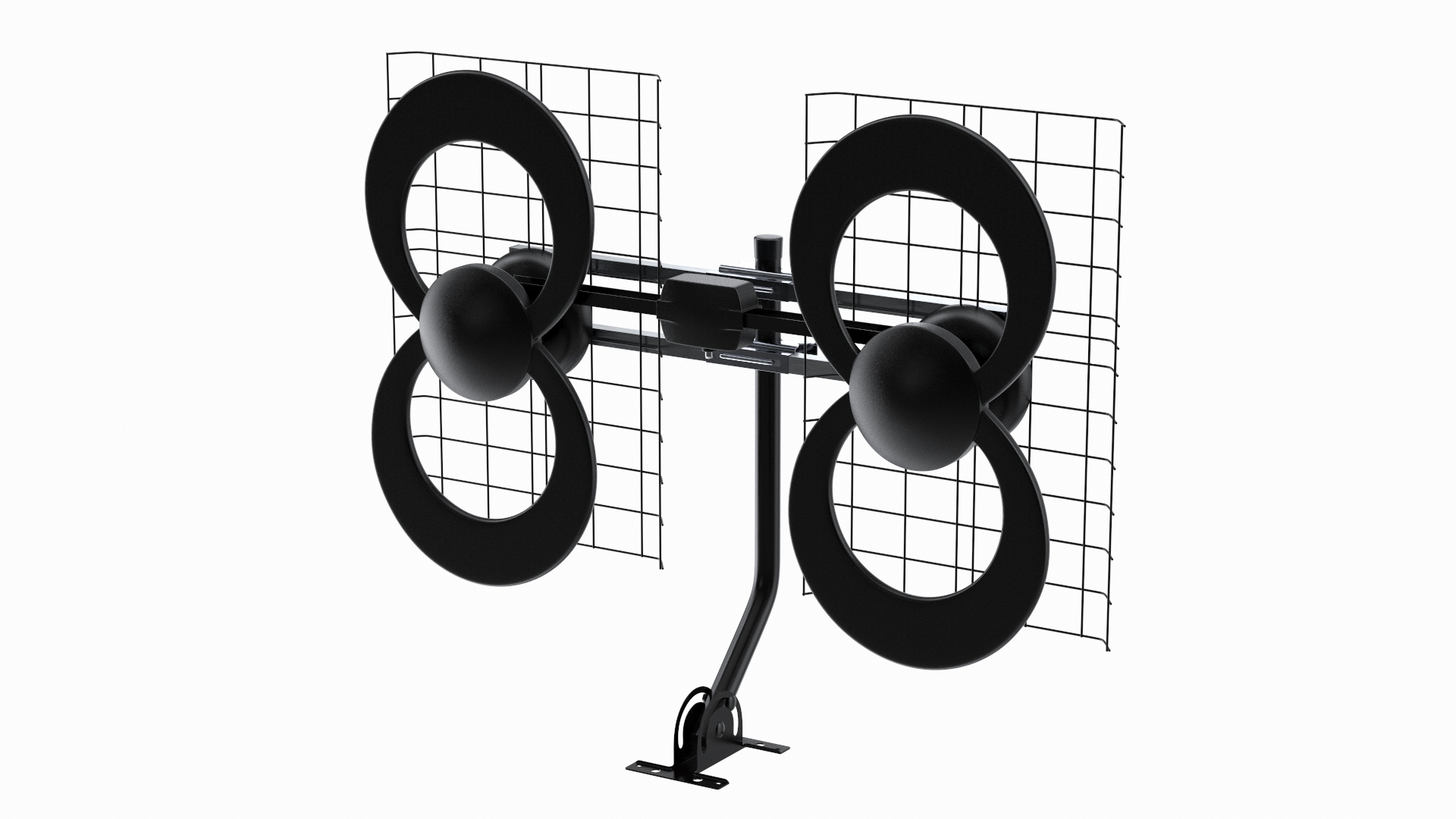 Quad Loop UHF Multi Directional Antenna 3D Model TurboSquid 1772208