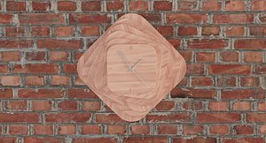 3D designer clock wood model
