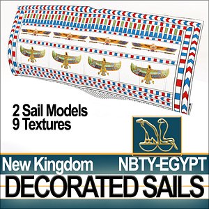 3ds ancient egyptian decorated sails