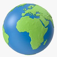 Solid Color Topographic Globe