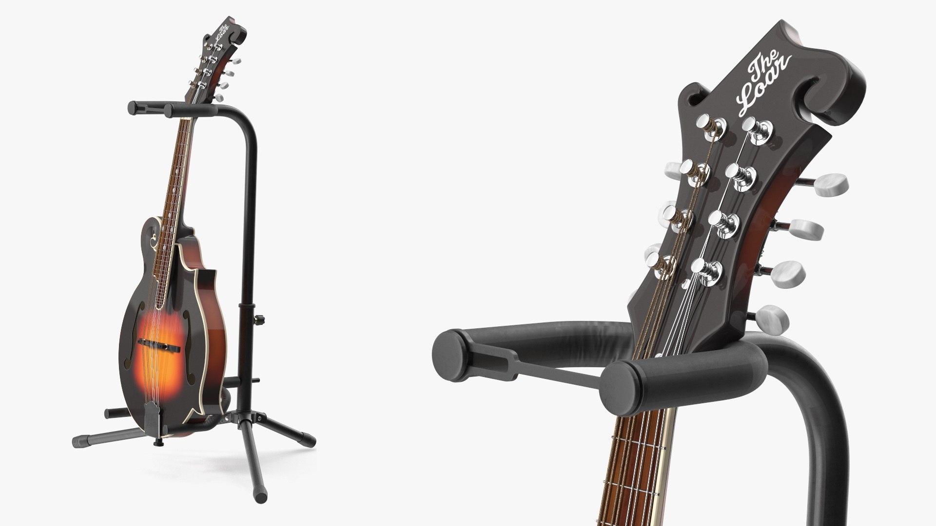 Classic Archtop Mandolin with Tripod Stand 3D model preview