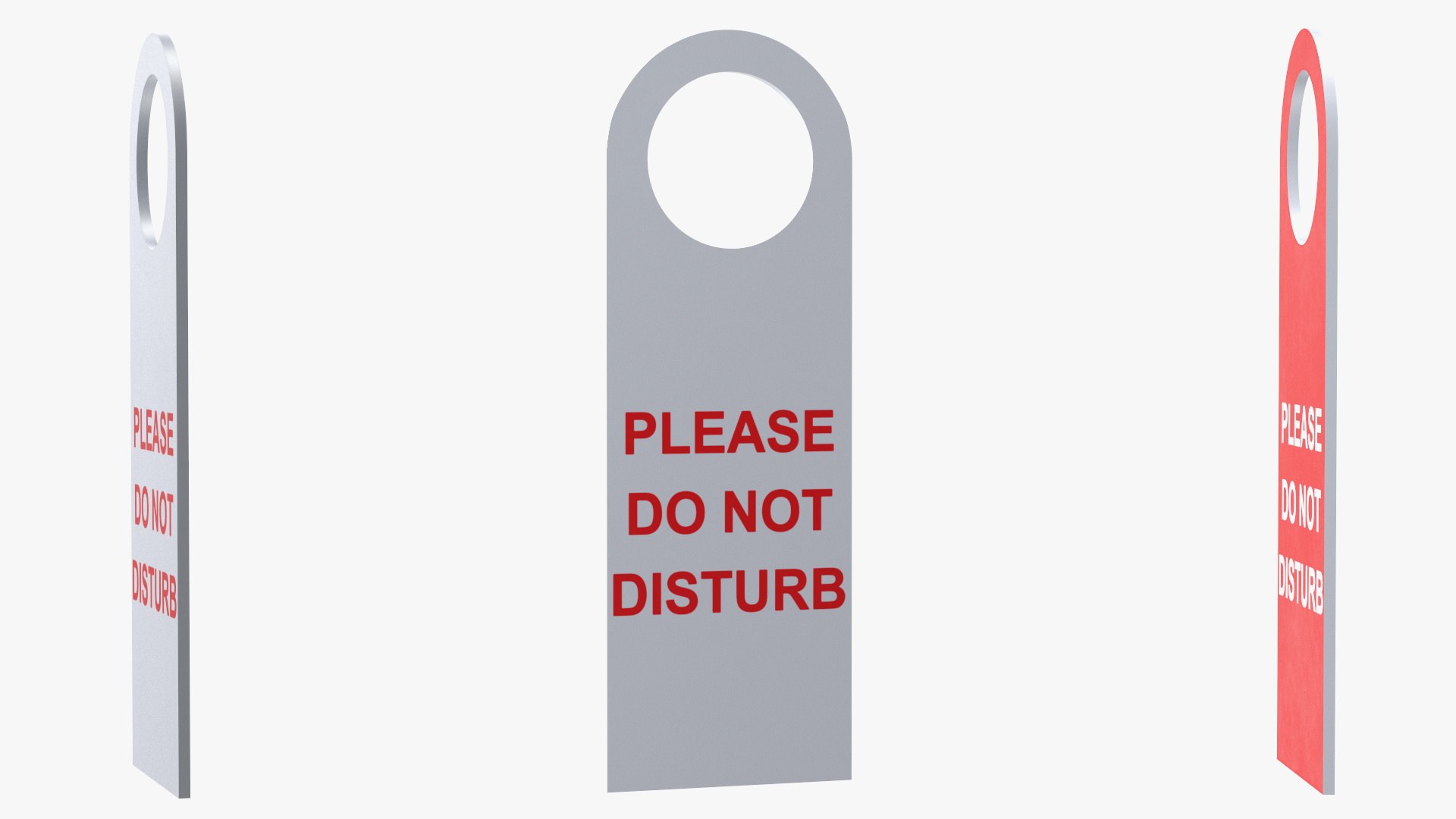 3D Hotel Door Hanger Do Not Disturb White Red model - TurboSquid 1891251