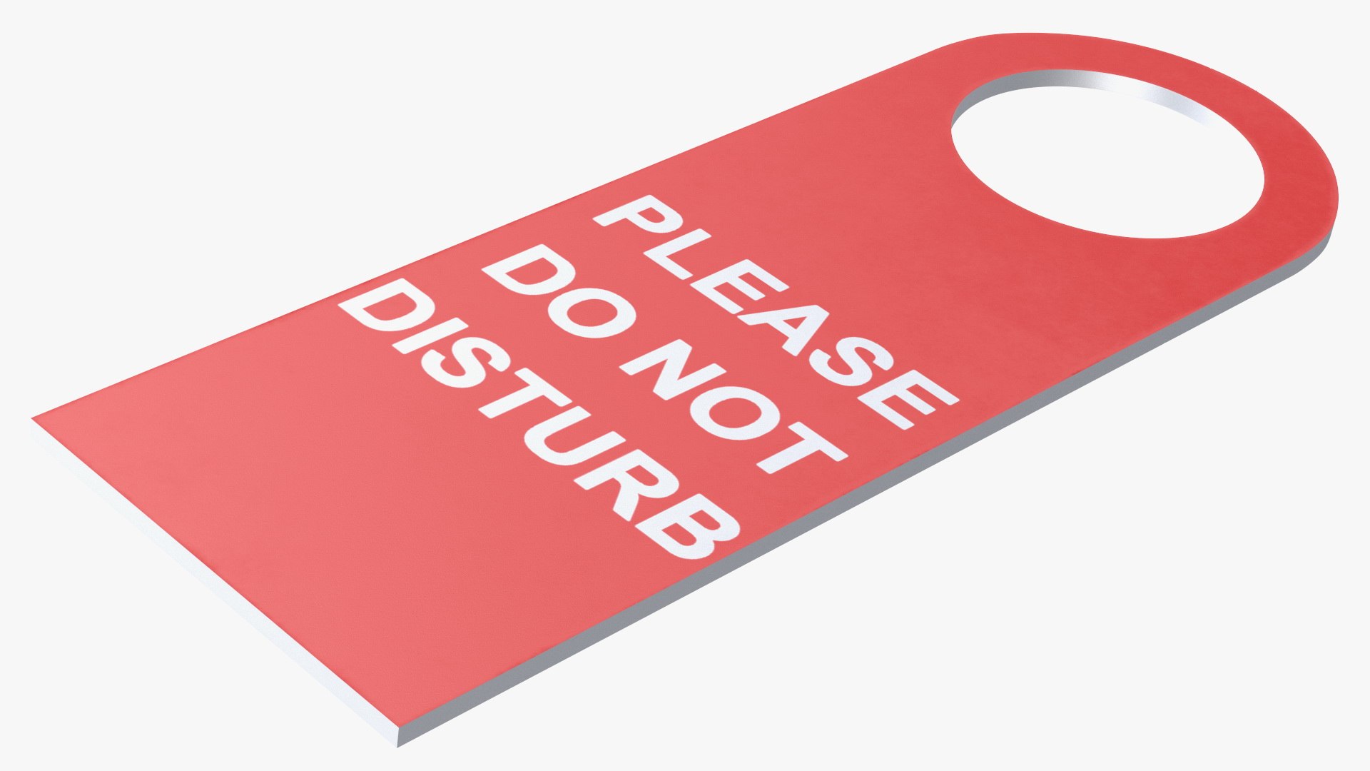 3D Hotel Door Hanger Do Not Disturb White Red model - TurboSquid 1891251