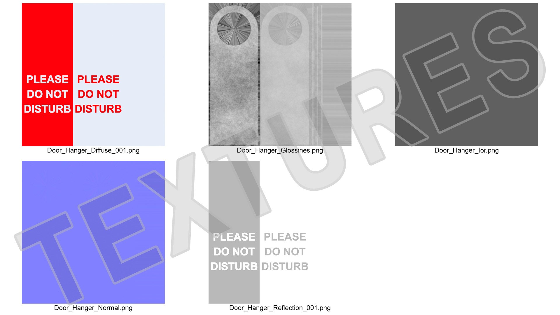 3D Hotel Door Hanger Do Not Disturb White Red model - TurboSquid 1891251