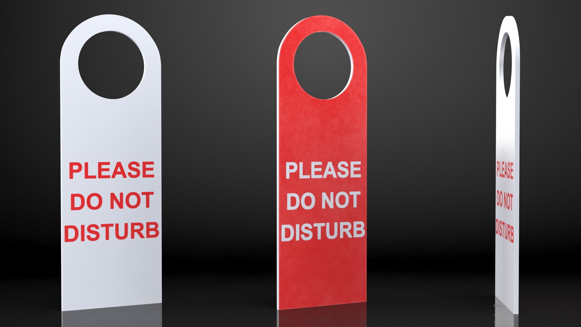 3D Hotel Door Hanger Do Not Disturb White Red model - TurboSquid 1891251