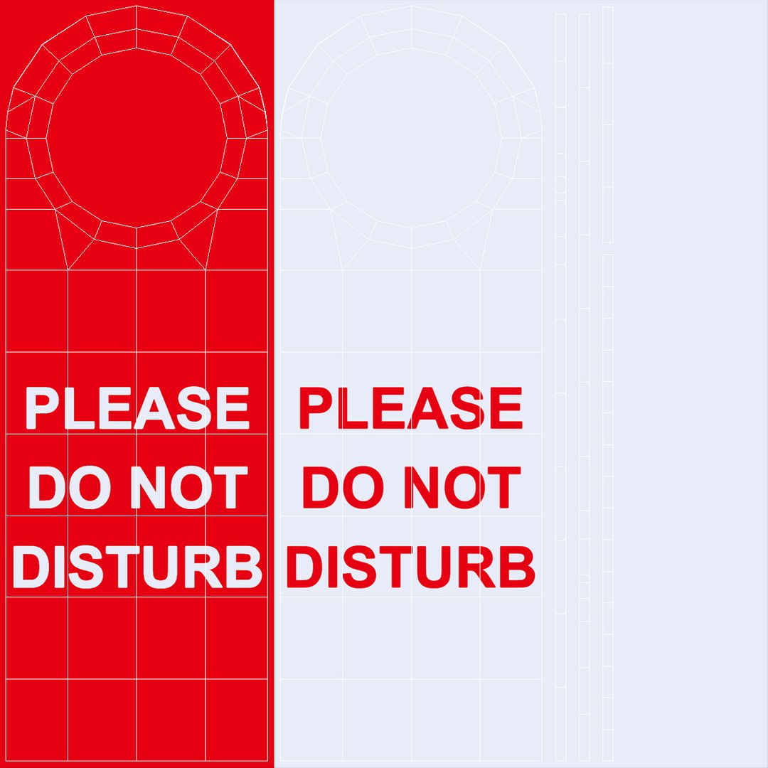 3D Hotel Door Hanger Do Not Disturb White Red model - TurboSquid 1891251