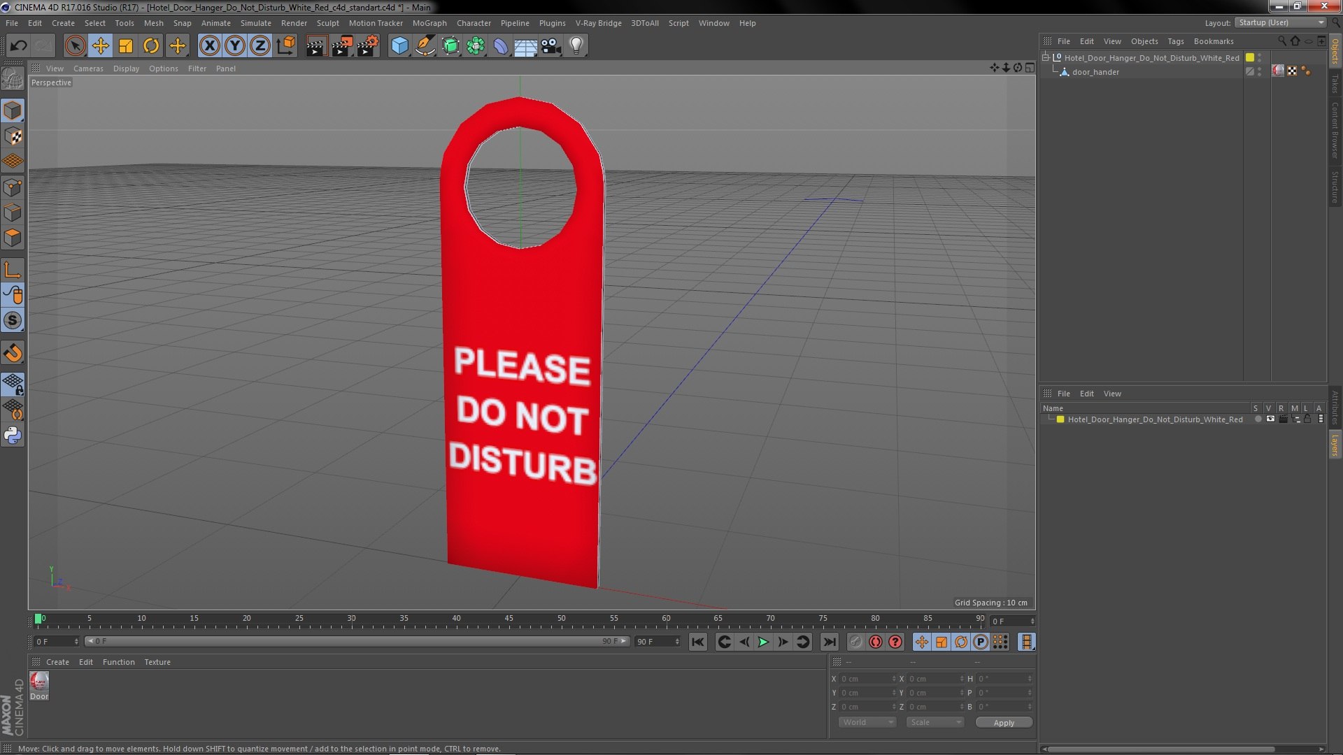 3D Hotel Door Hanger Do Not Disturb White Red model - TurboSquid 1891251