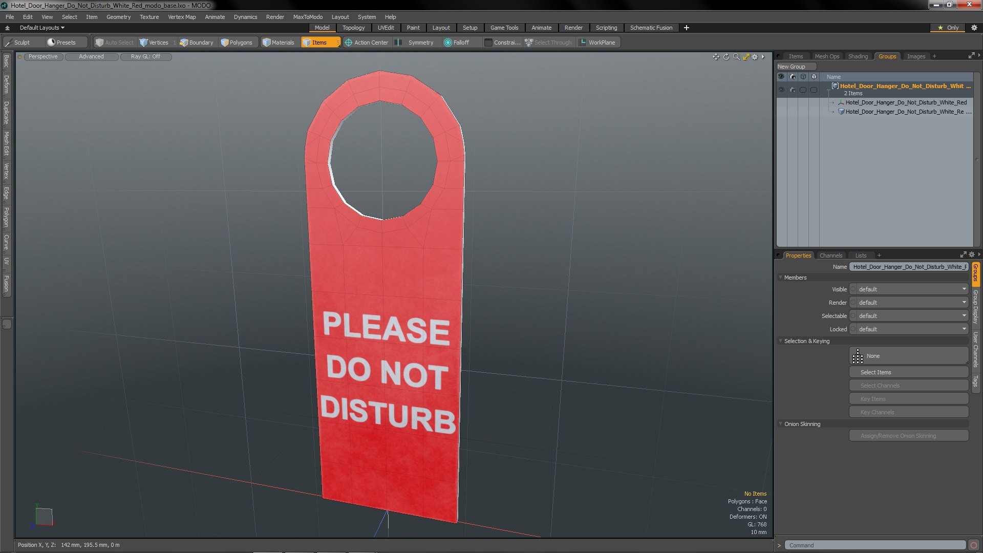 3D Hotel Door Hanger Do Not Disturb White Red Model - TurboSquid 1891251