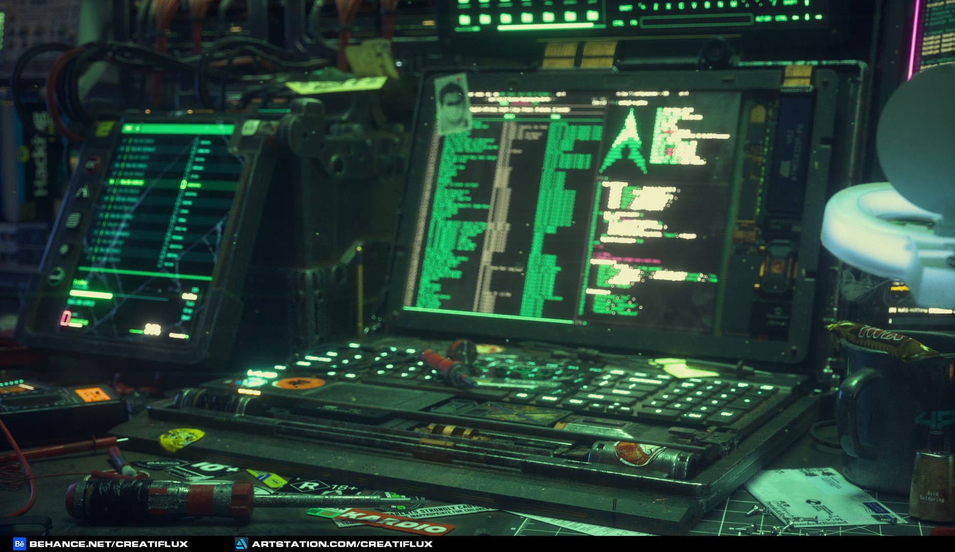 Cyberpunk Hacking 3D Model TurboSquid 1610345