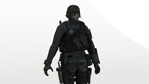 Tactical Spec Ops Soldier 3D Model High-Quality Rigged 3D model