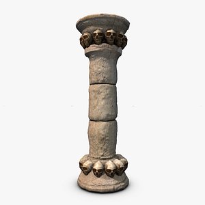 Stone pillar column with skulls