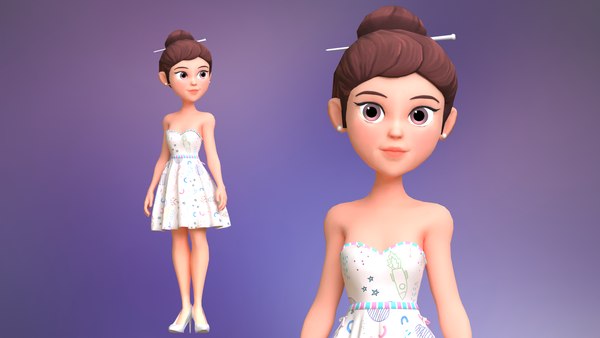 Personagens de desenhos animados 3d como modelos de moda ou