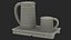 Electric Kettle with Teapot Black Color 3D model