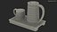 Electric Kettle with Teapot Black Color 3D model