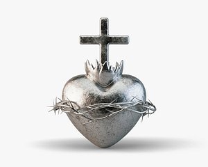 3D Sacred Heart Symbol model