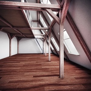 3D model interior wood