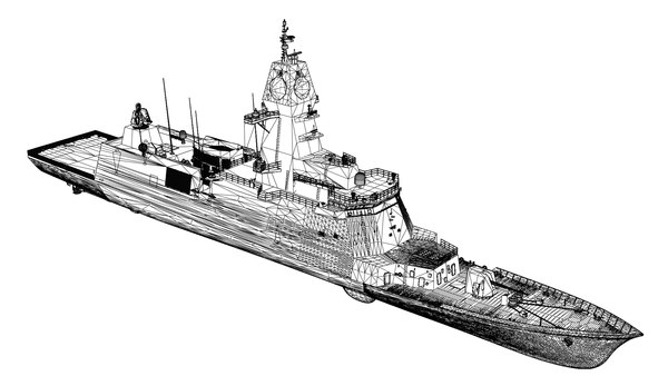 modelo 3d Fragata coreana FFG-3 - TurboSquid 2200765